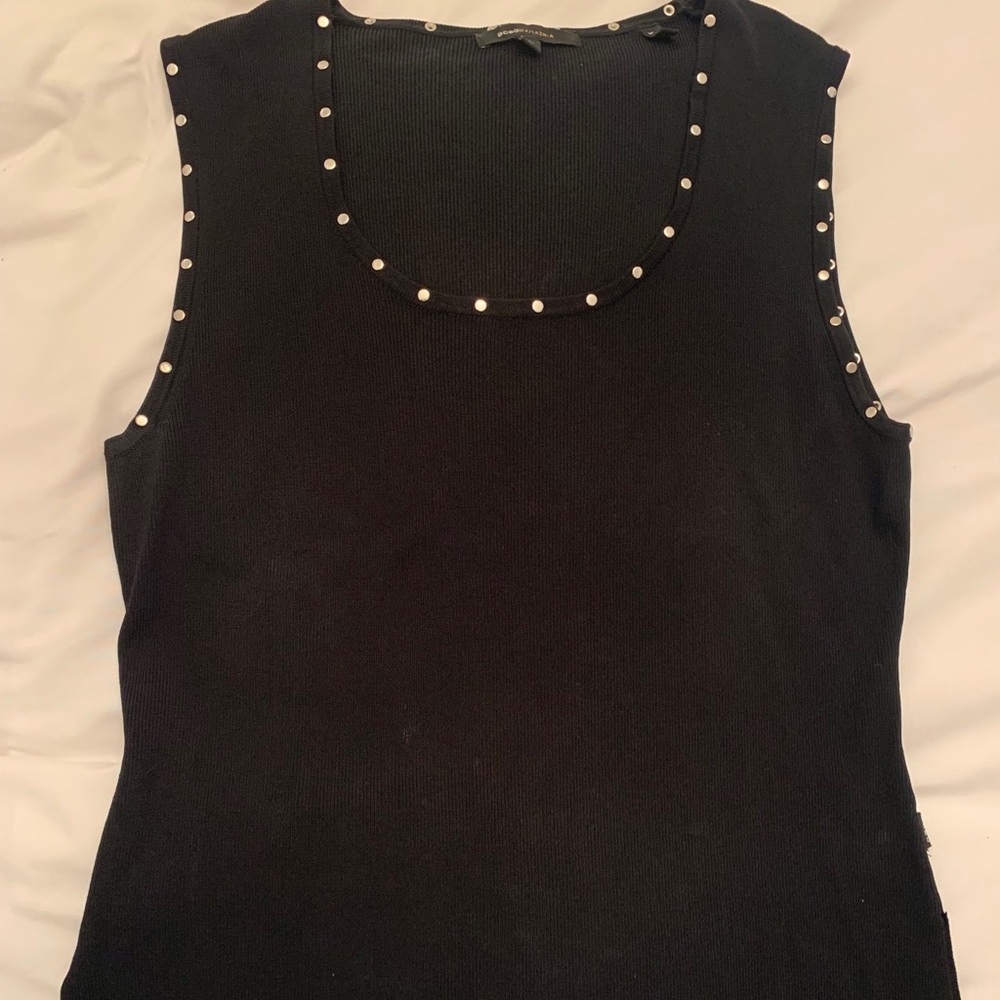 BCBG MaxAzria Black Knit Top Sz L- Perfect!!